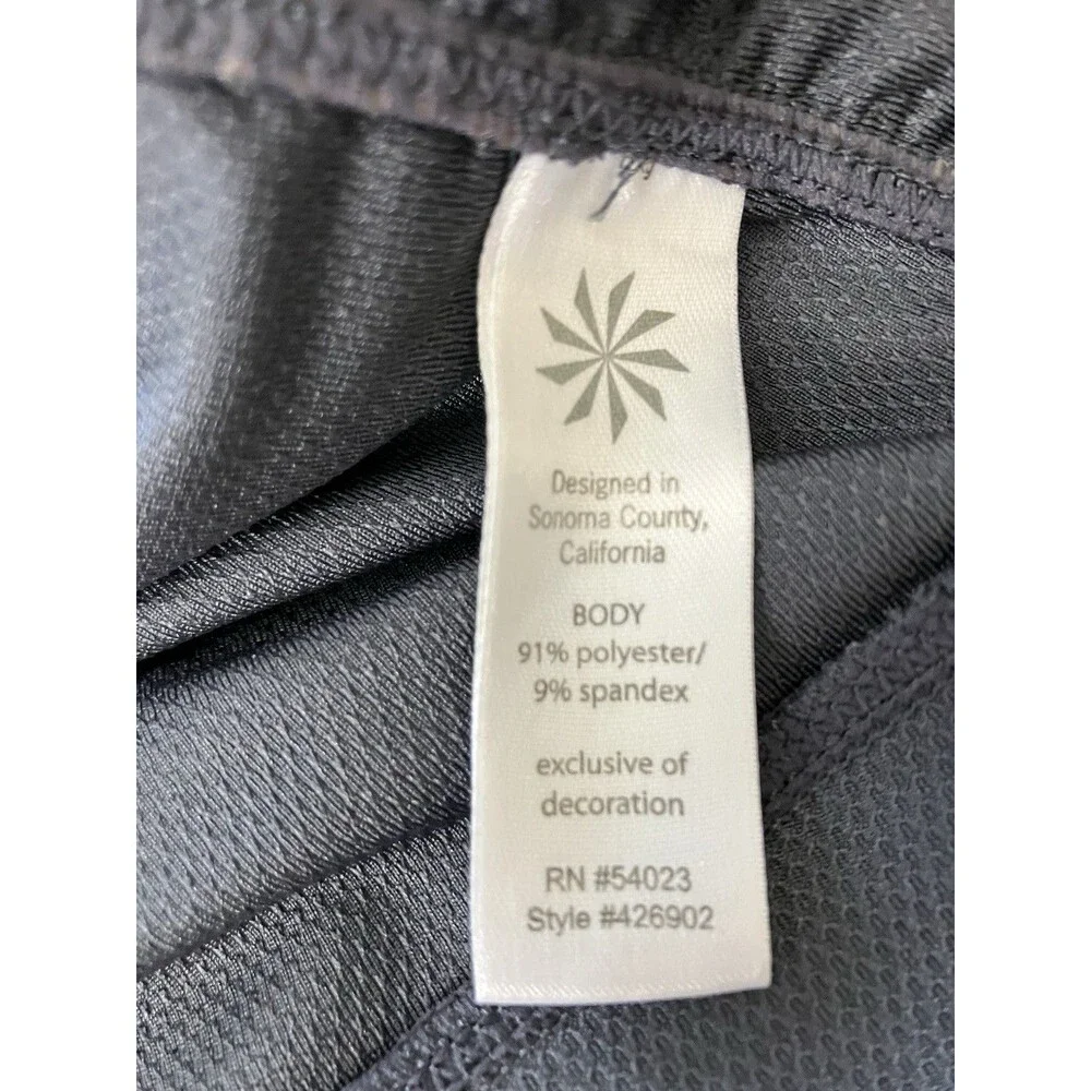 Athleta Womens Short Sleeve Gray Athletic Top Ruched Sides XS - Picture 3 of 7